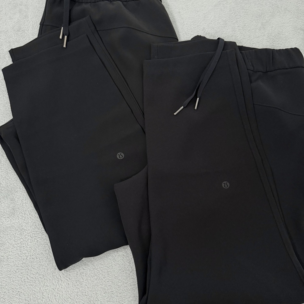 Lululemon On The Fly Pants Lot Of 2 Womens 12 Black 27"Inseam Pull On Athleisure - Picture 2 of 9